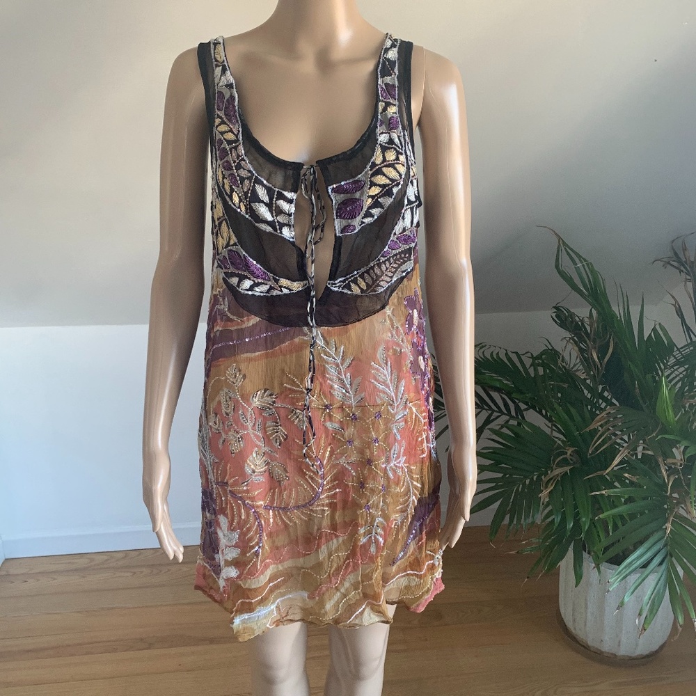 Joolay Delicate Beaded Cover-Up | Size Small